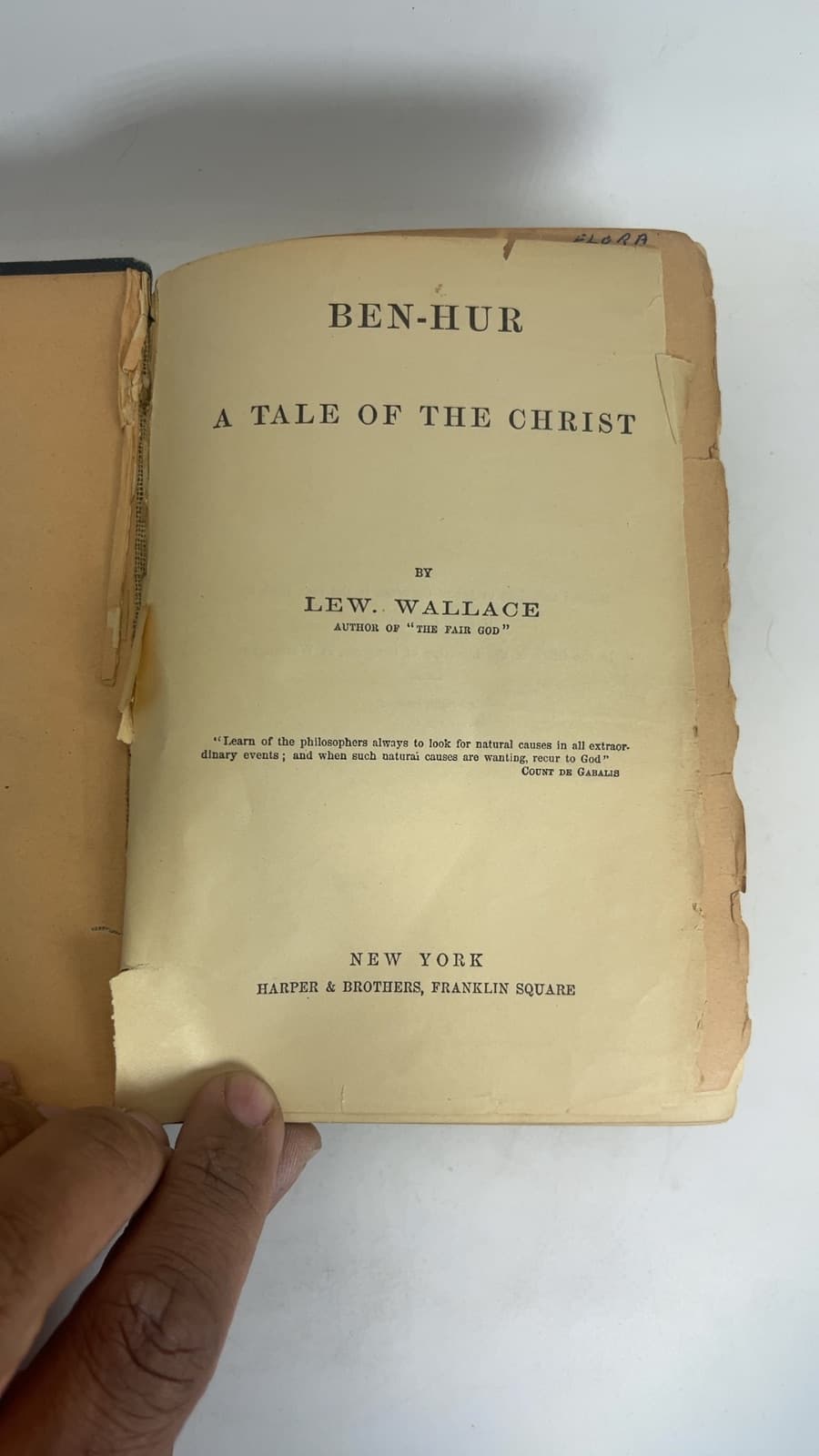 Ben-Hur: A Tale of the Christ by Lew Wallace - title page