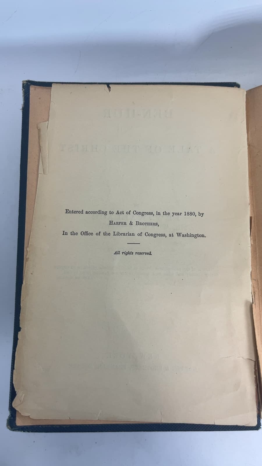 Ben-Hur: A Tale of the Christ by Lew Wallace - copyright page showing 1880 details