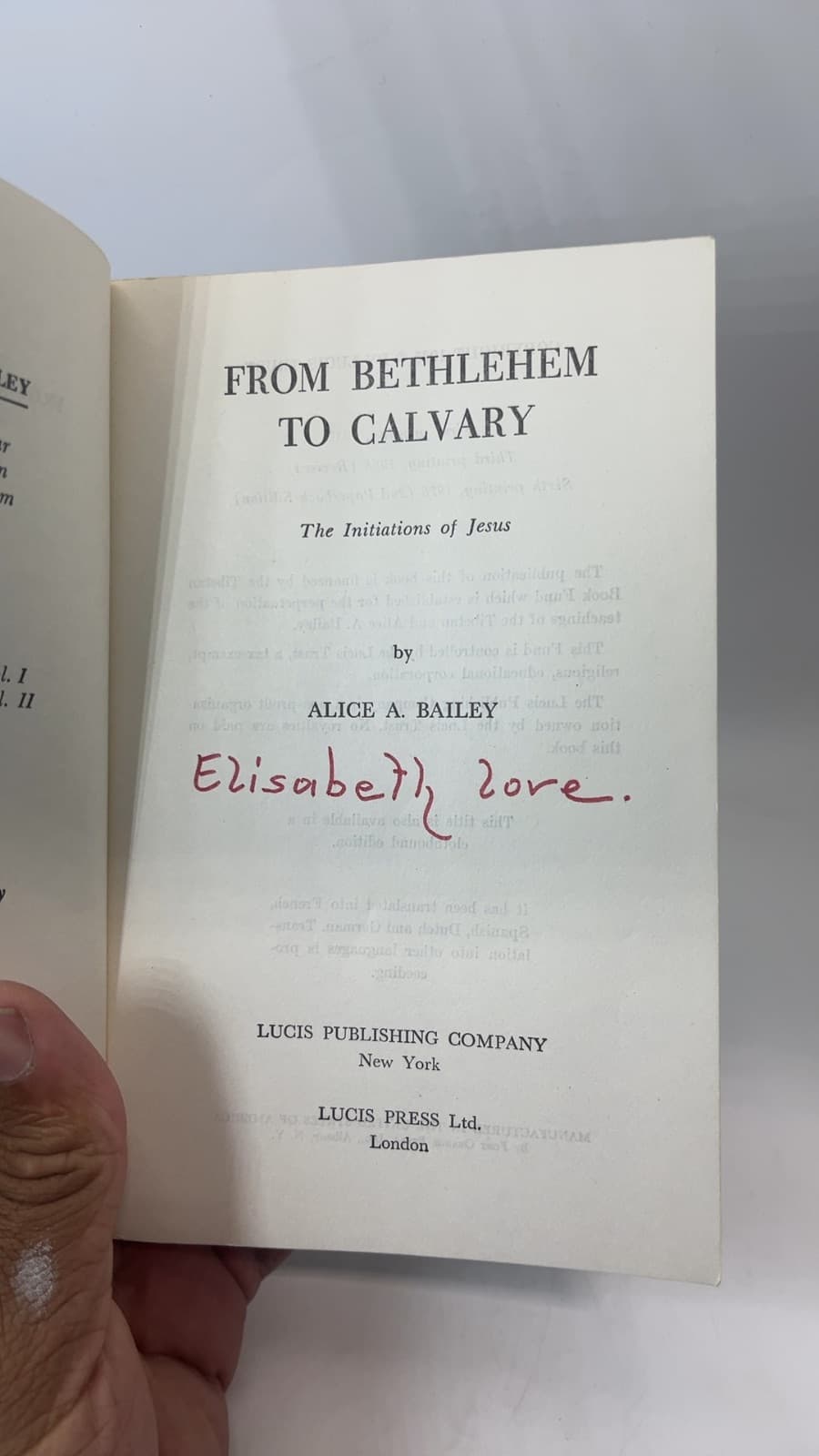 From Bethlehem to Calvary by Alice A. Bailey - title page