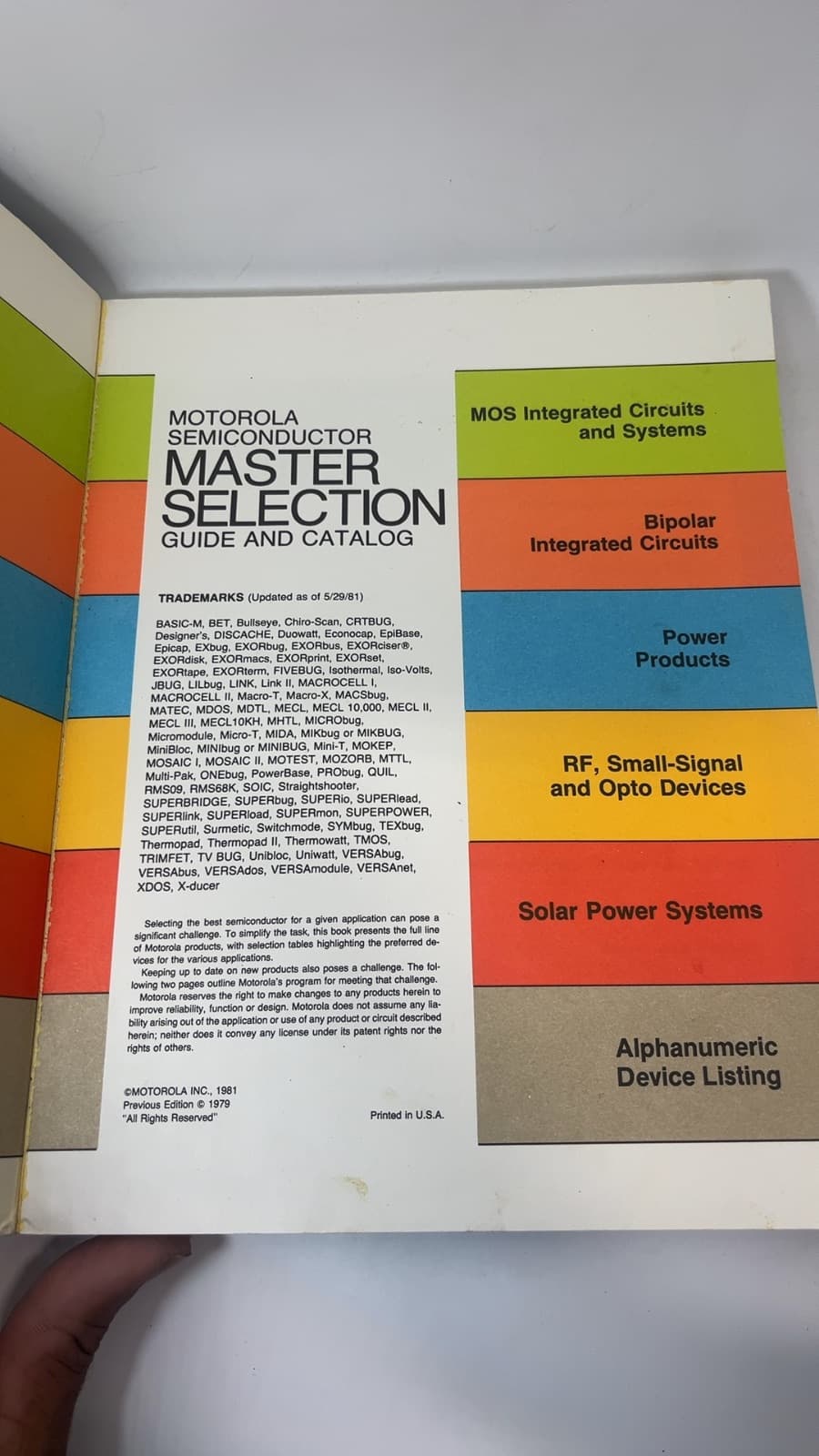 Motorola Semiconductor Master Selection Guide and Catalog - title page