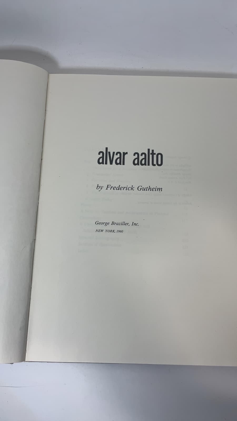 alvar aalto by Frederick Gutheim - title page