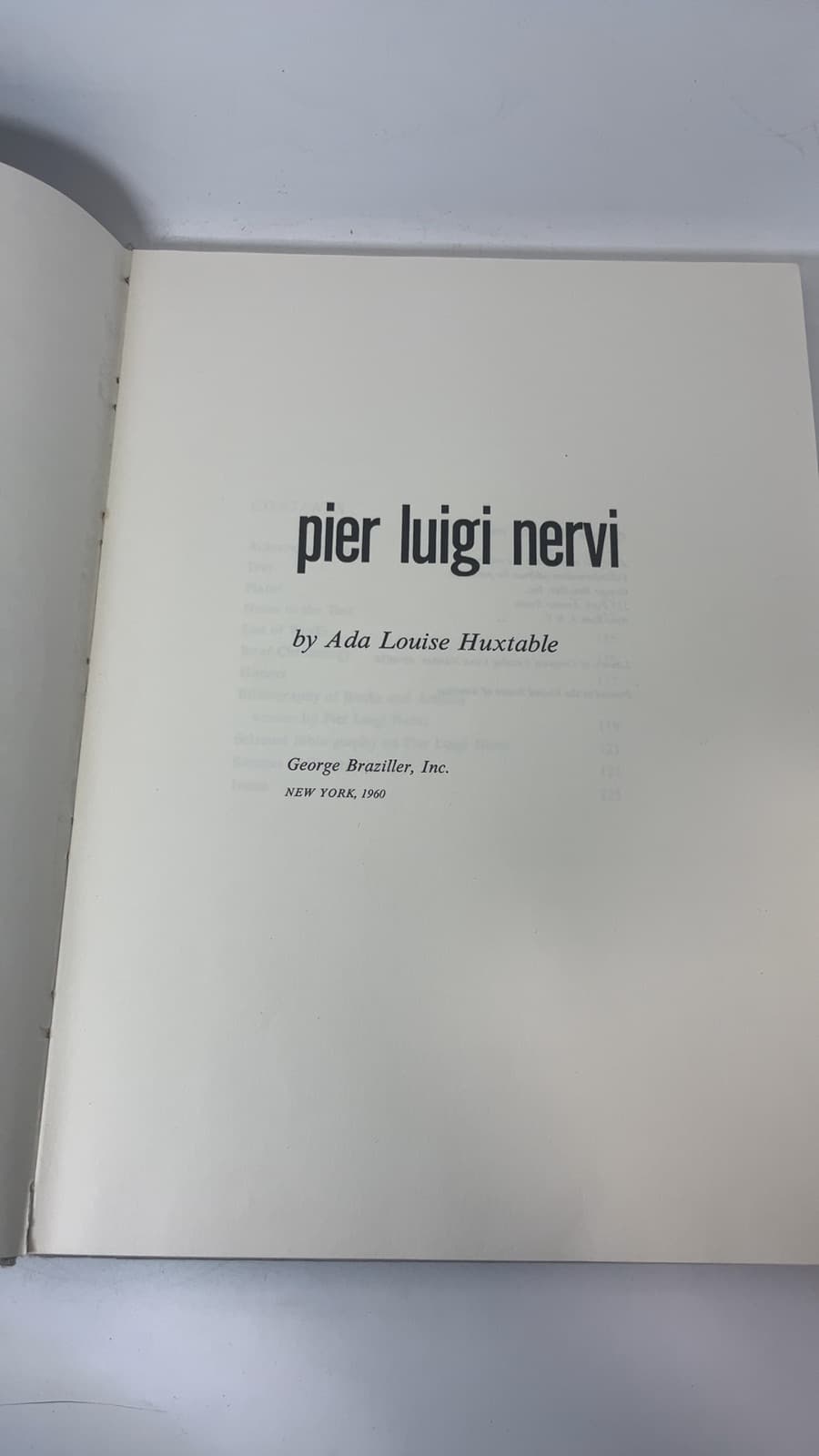 pier luigi nervi by Ada Louise Huxtable - title page