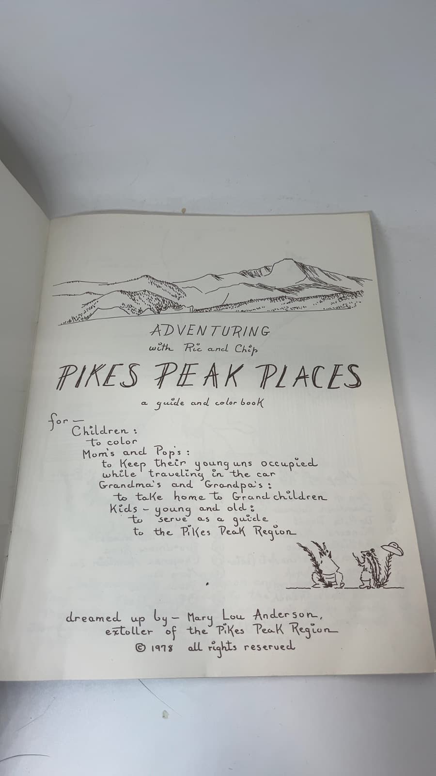 Adventuring with Ric and Chip to Pikes Peak Places by Mary Lou Anderson - title page