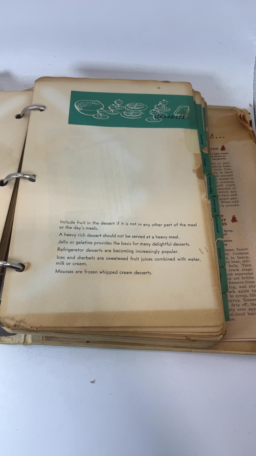 Vintage Recipes Binder w Handwritten Recipes & Clippings  - copyright page showing unknown details
