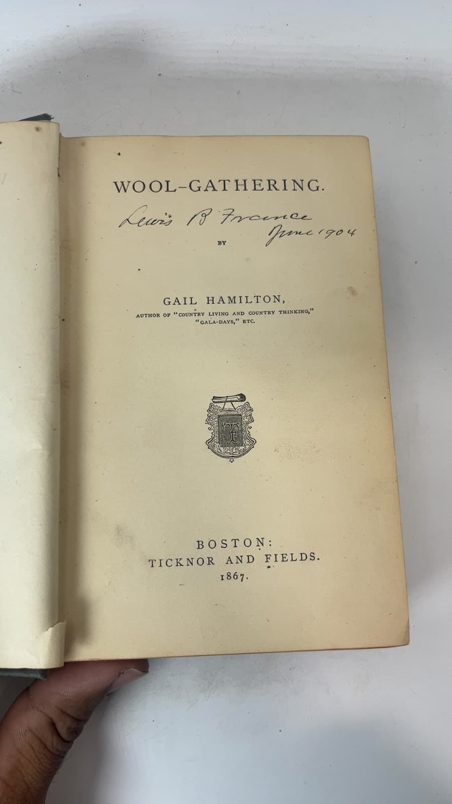 Wool-Gathering by Gail Hamilton - title page