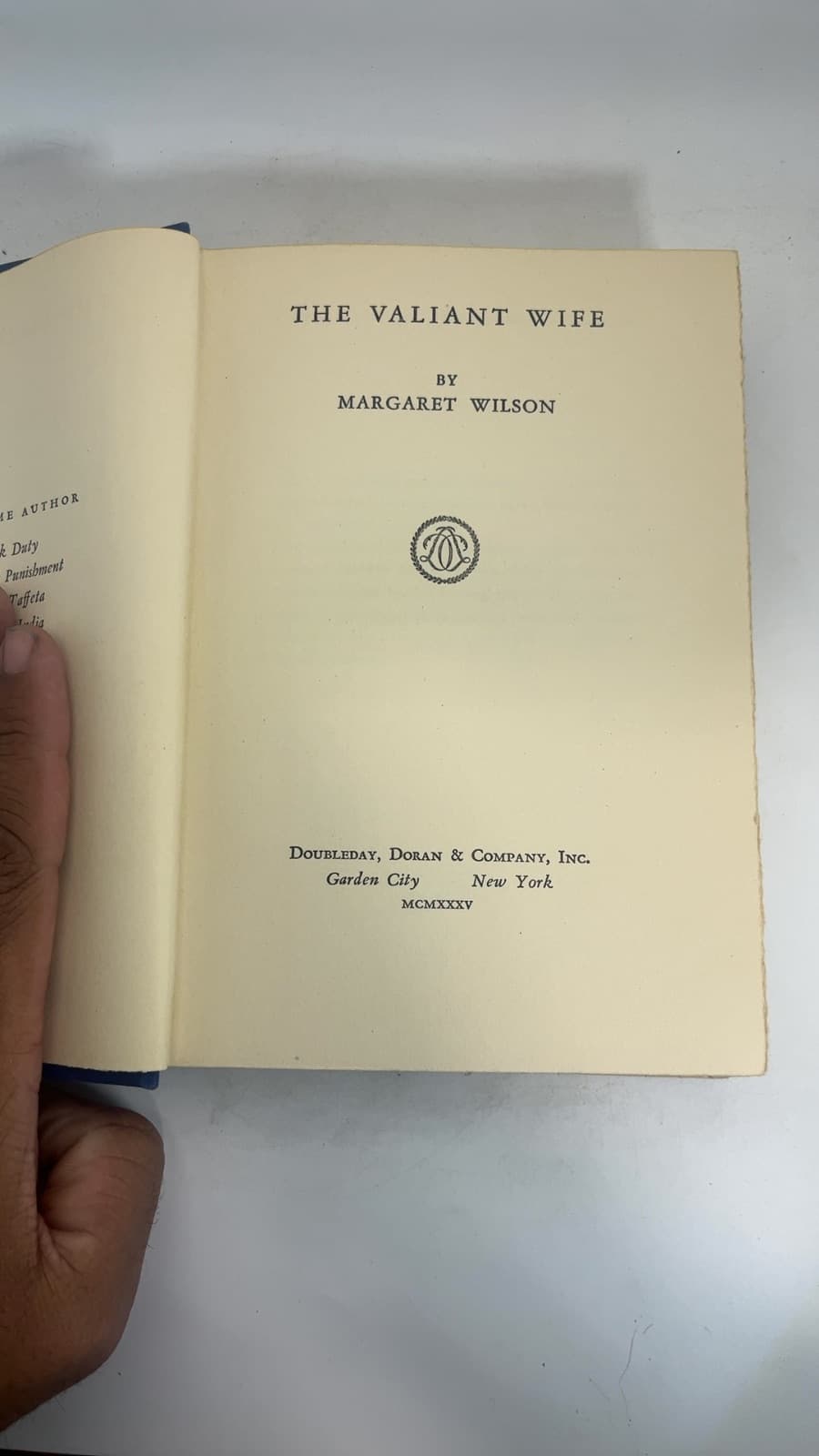 The Valiant Wife by Margaret Wilson - title page