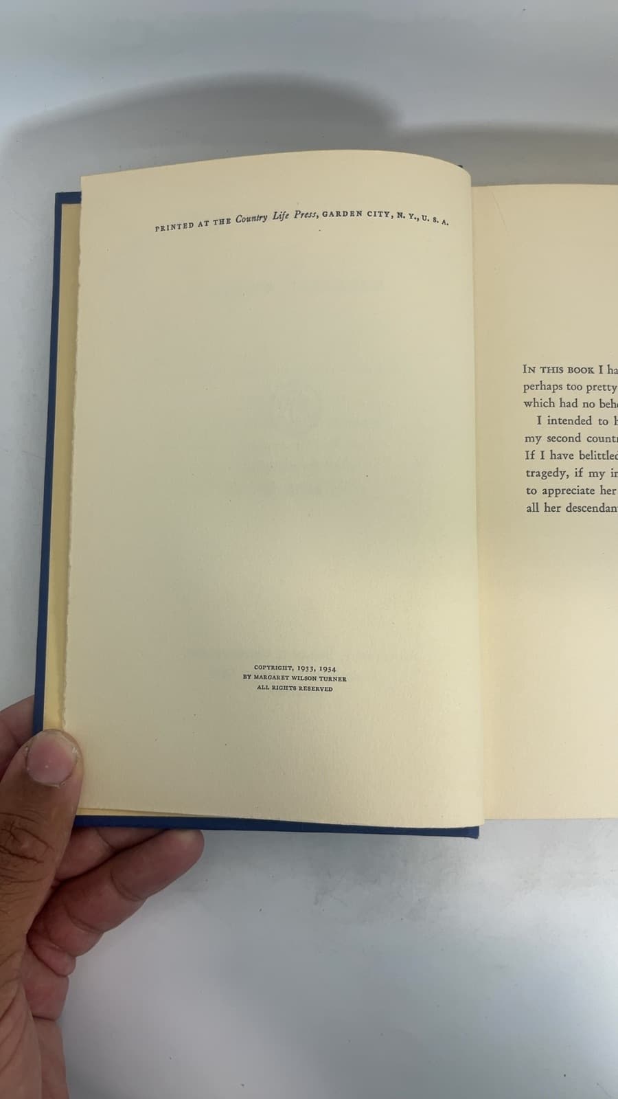 The Valiant Wife by Margaret Wilson - copyright page showing 1935 details