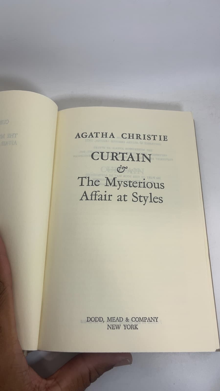 Curtain & The Mysterious Affair at Styles by Agatha Christie - title page
