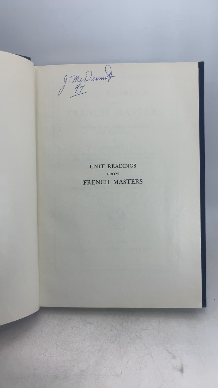 Unit Readings from French Masters by Schwartz and Amateau - title page
