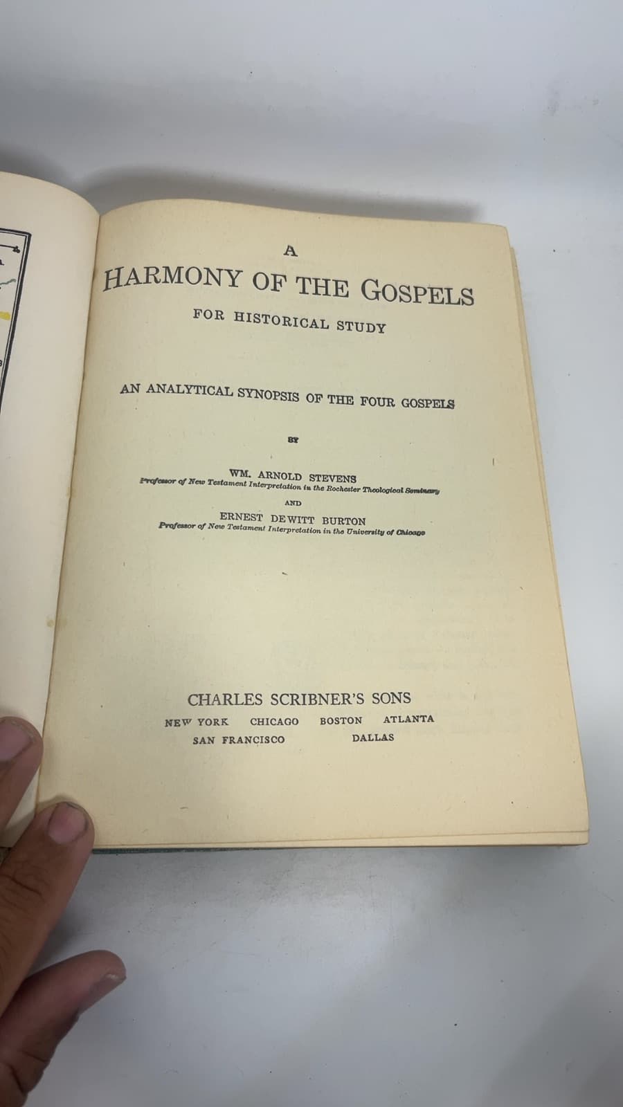 A Harmony of the Gospels for Historical Study by Wm. Arnold Stevens and Ernest DeWitt Burton - title page
