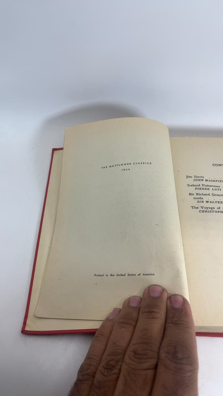 Jim Davis & Other Sea Stories by John Masefield - copyright page showing 1944 details