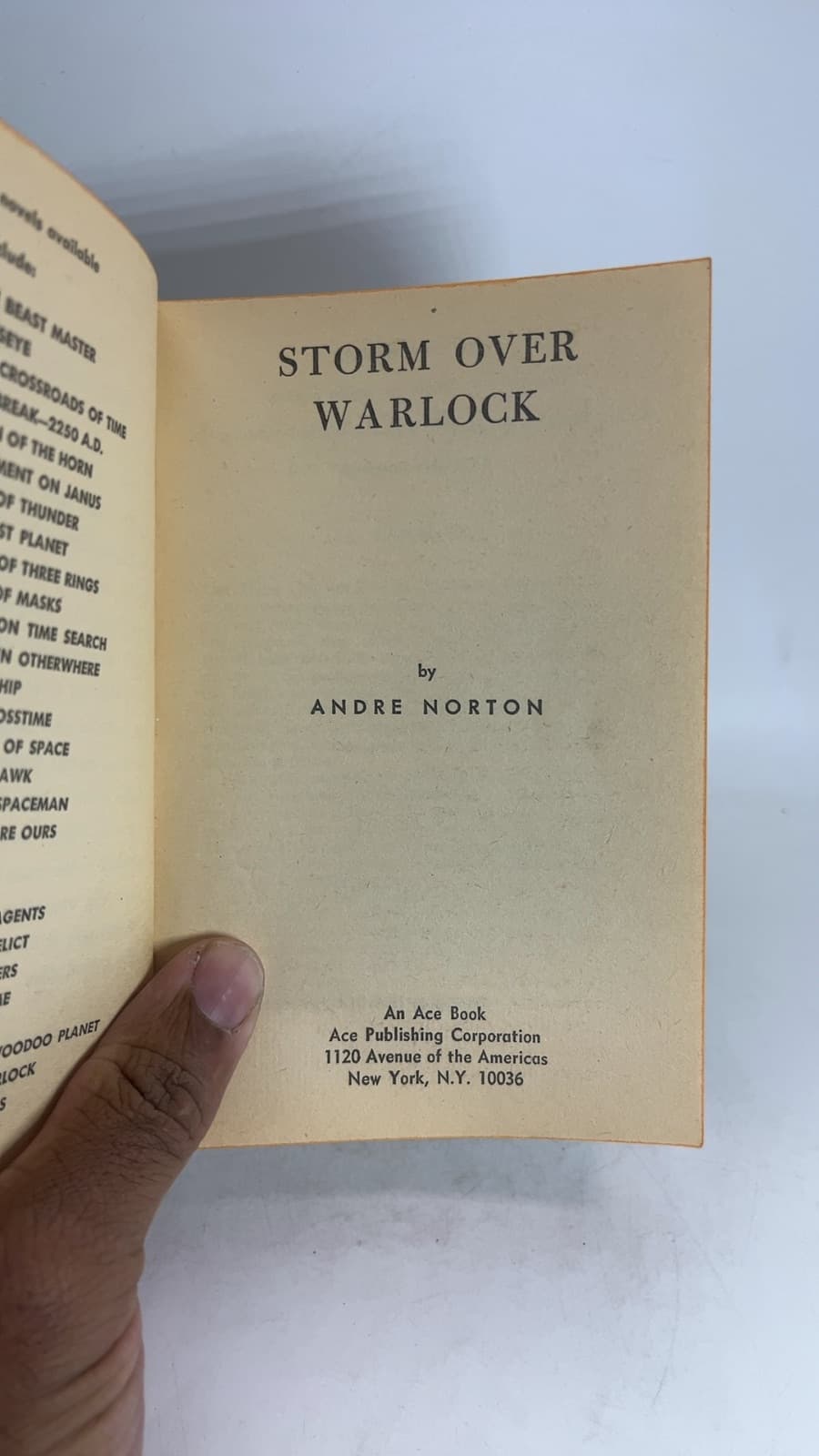 Storm Over Warlock by Andre Norton - title page