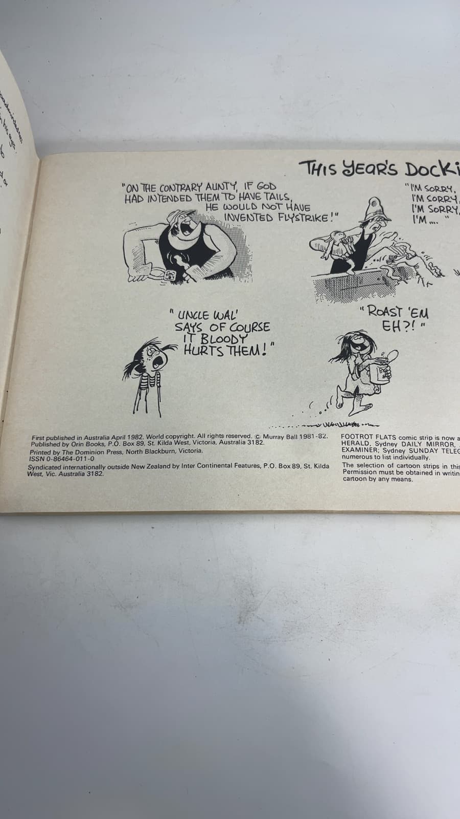 Footrot Flats 6 by Murray Ball - copyright page showing 1982 details