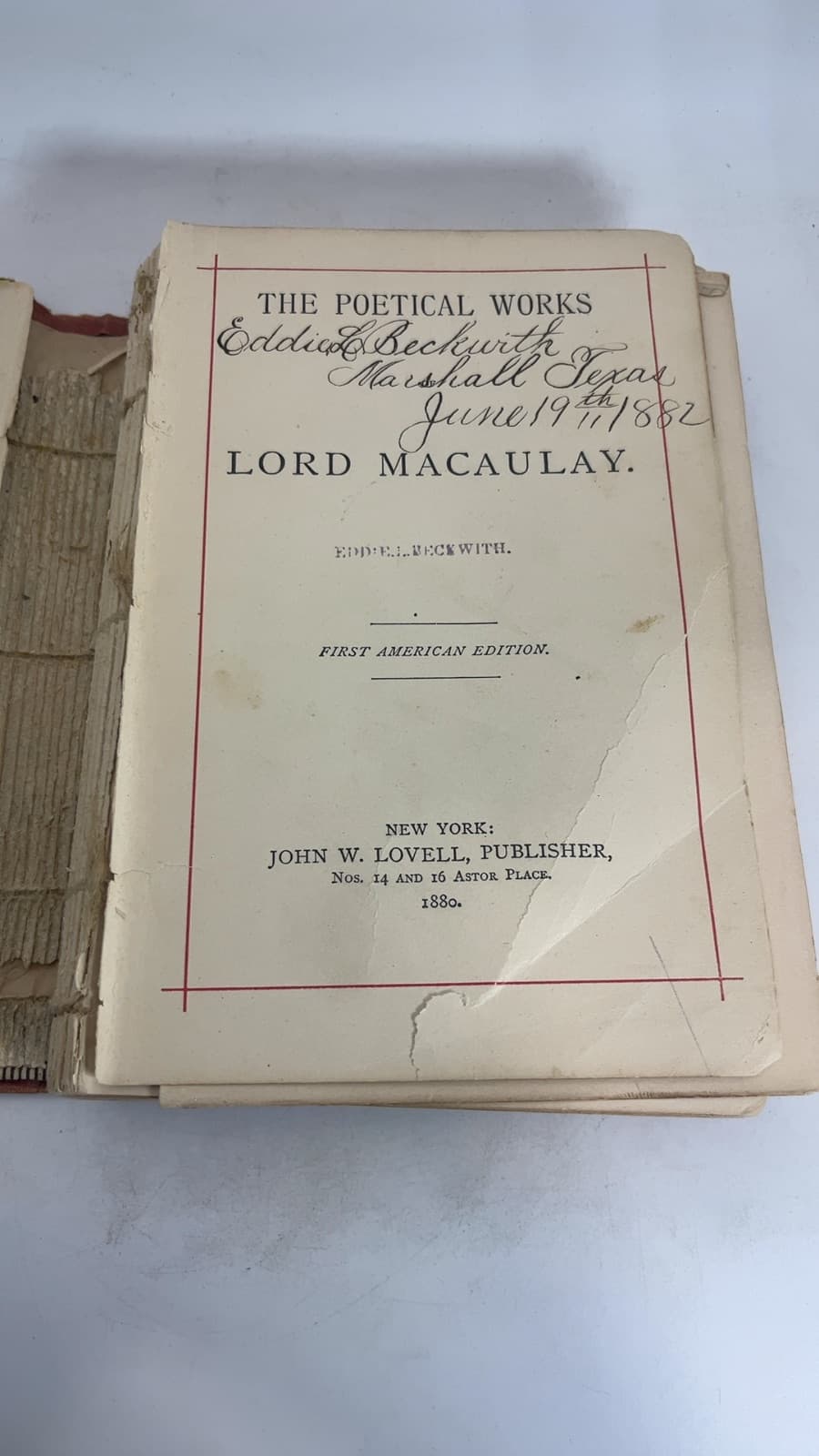 The Poetical Works of Lord Macaulay by Lord Macaulay - title page