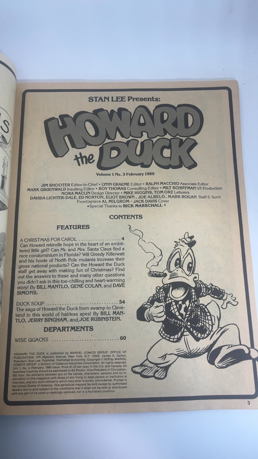 Stan Lee Presents a Marvel Magazine Howard the Duck - Christmas Issue  by Stan Lee (presents) - title page