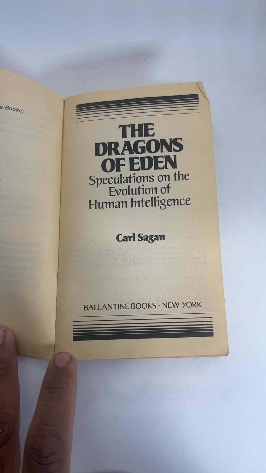 The Dragons of Eden by Carl Sagan - title page