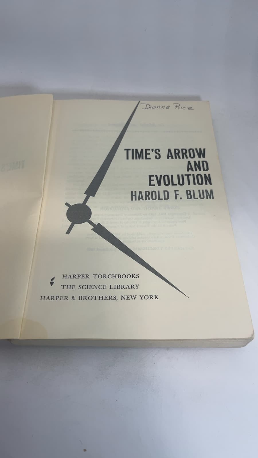 Time's Arrow and Evolution by Harold F. Blum - title page