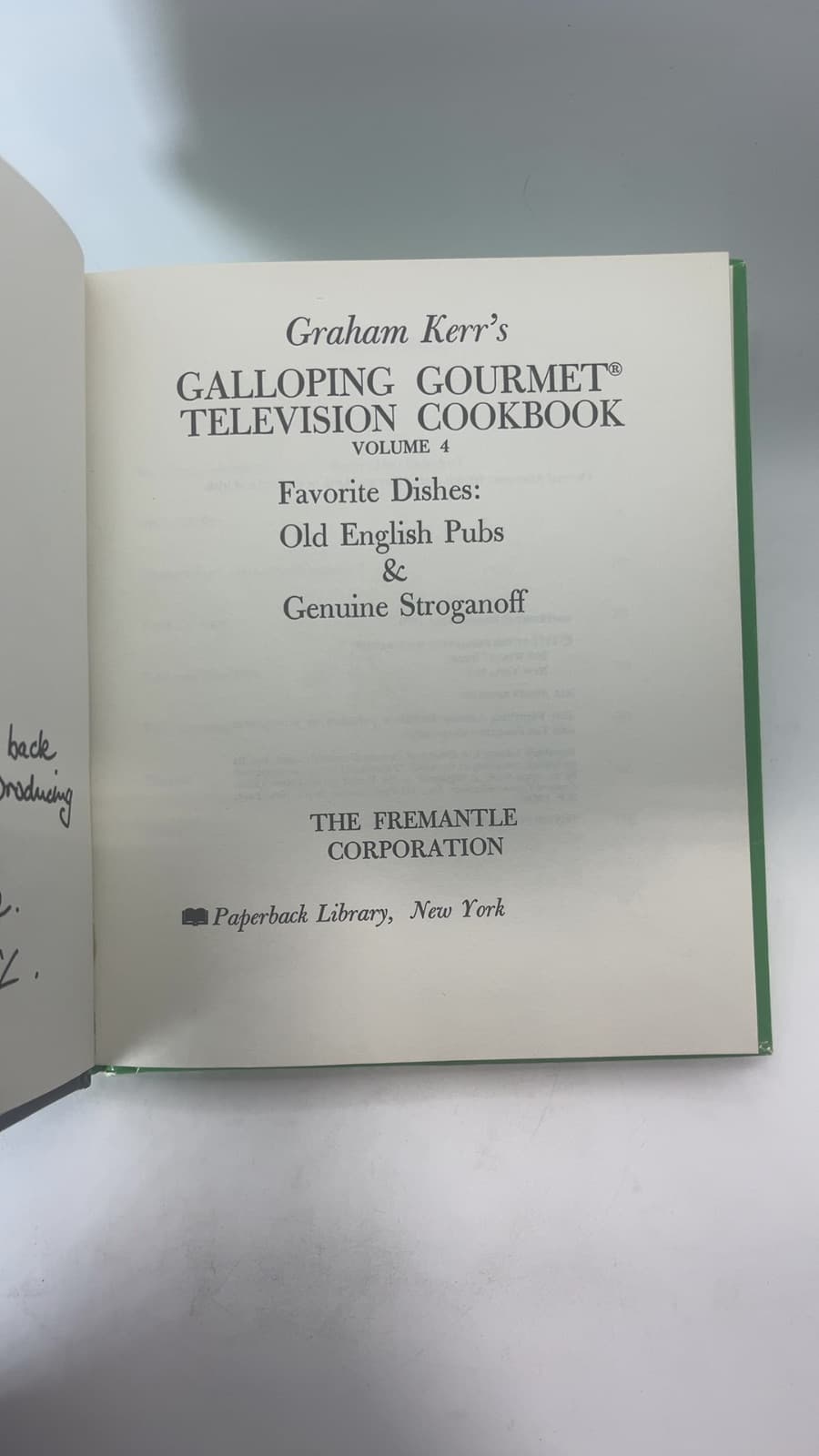 Graham Kerr's Galloping Gourmet Television Cookbook Volume 4 by Graham Kerr - title page