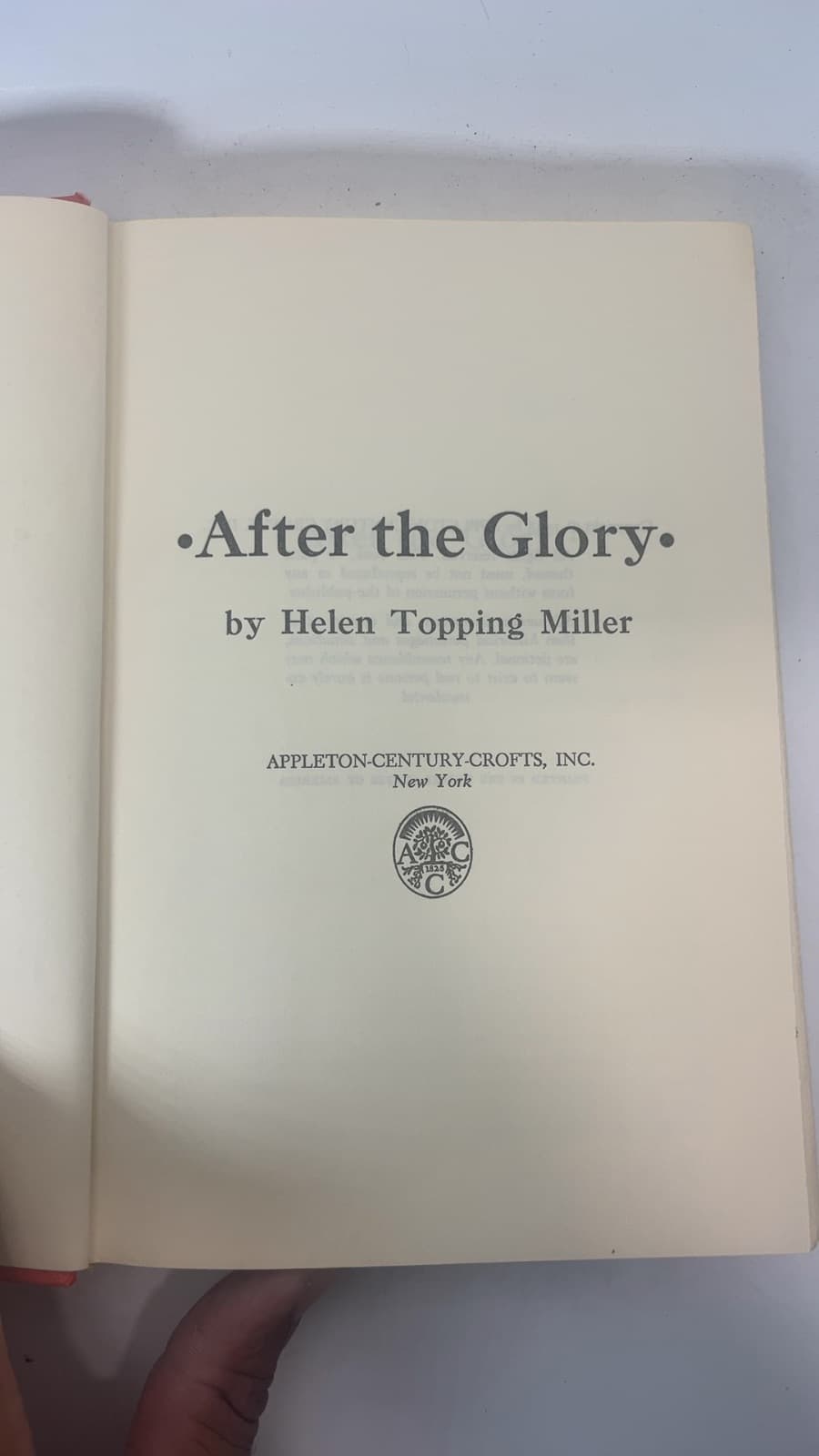 After the Glory by Helen Topping Miller - title page