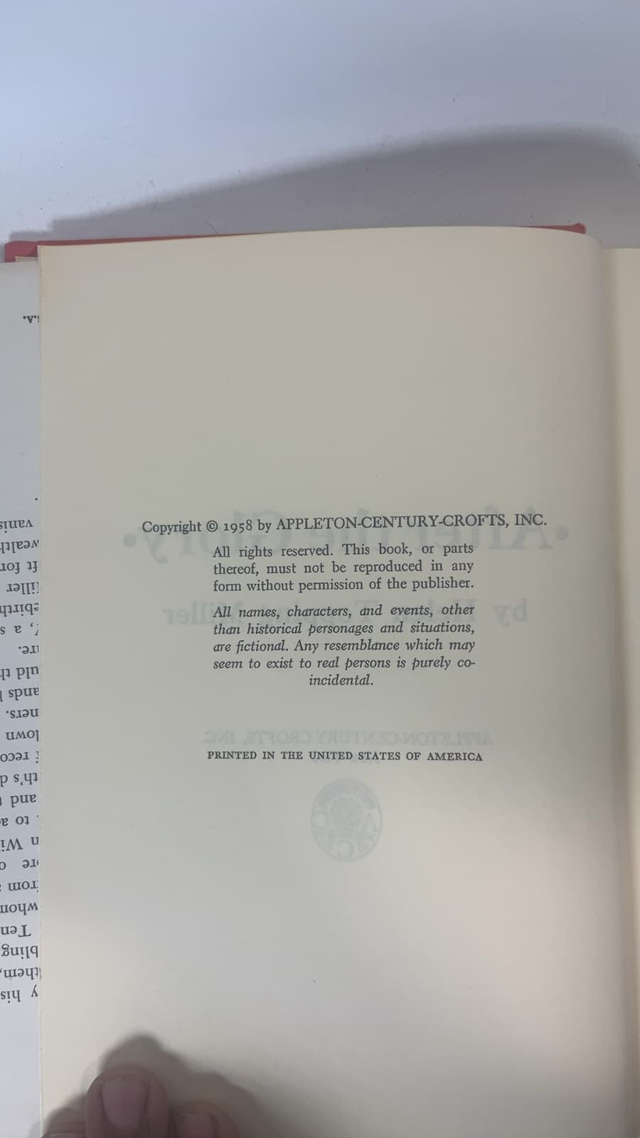 After the Glory by Helen Topping Miller - copyright page showing 1958 details