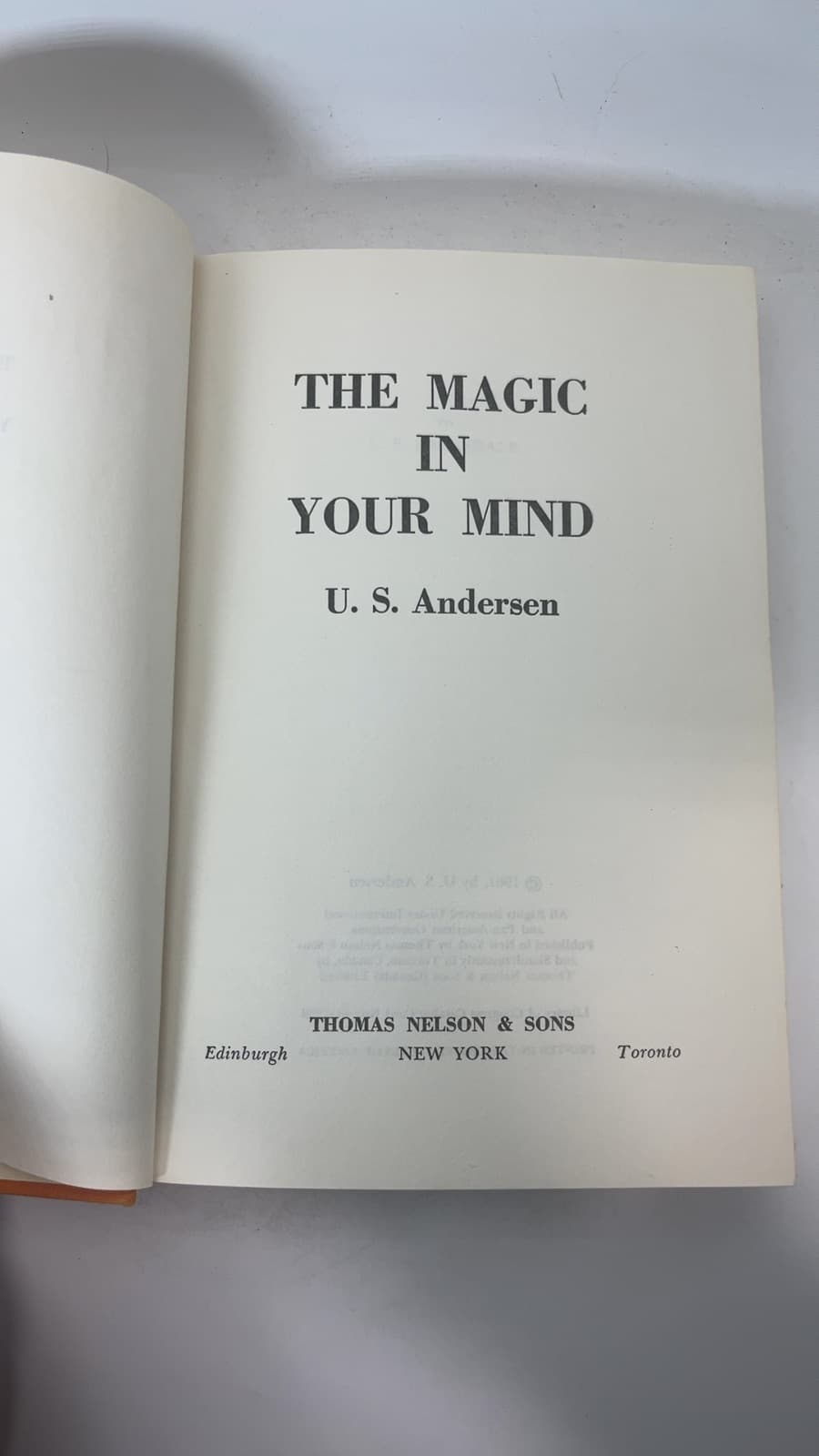 The Magic in Your Mind by U. S. Andersen - title page