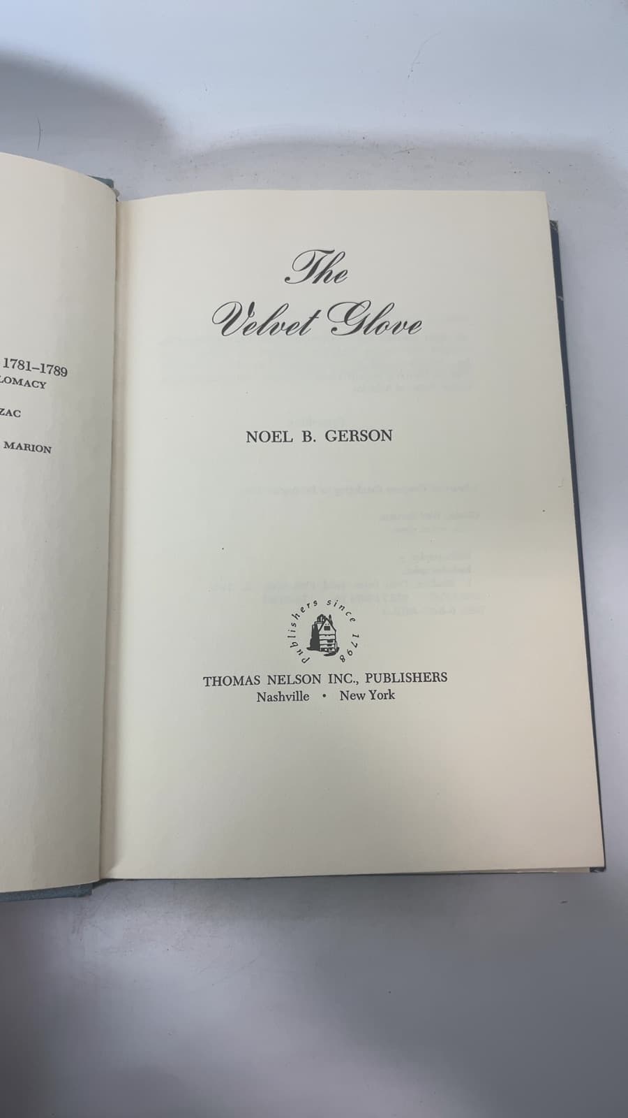 The Velvet Glove by Noel B. Gerson - title page