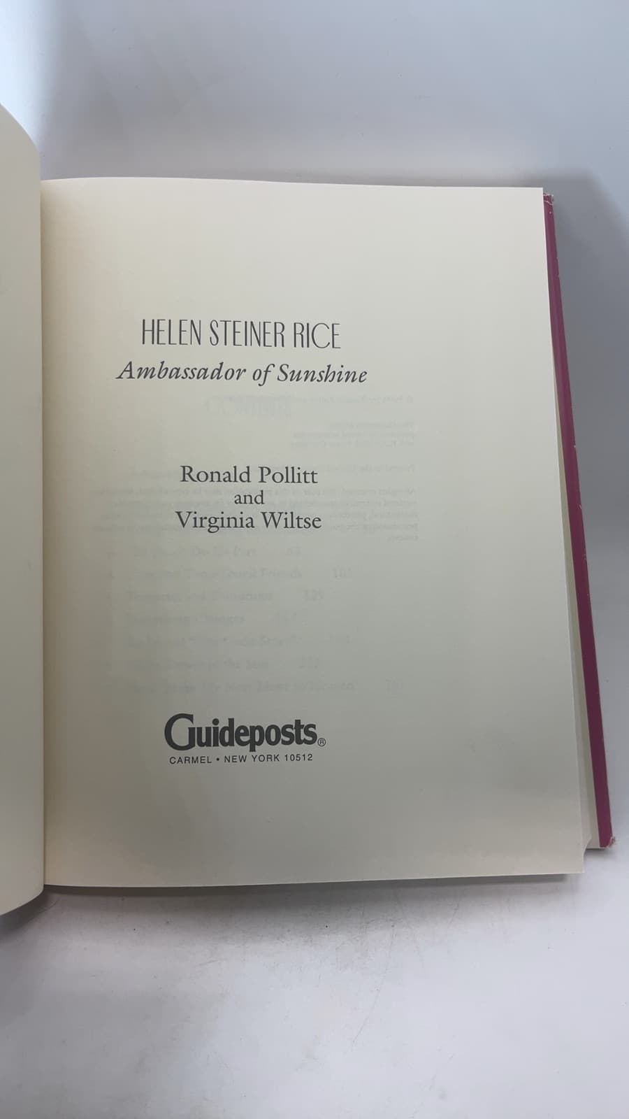 Helen Steiner Rice: Ambassador of Sunshine by Ronald Pollitt and Virginia Wiltse - title page