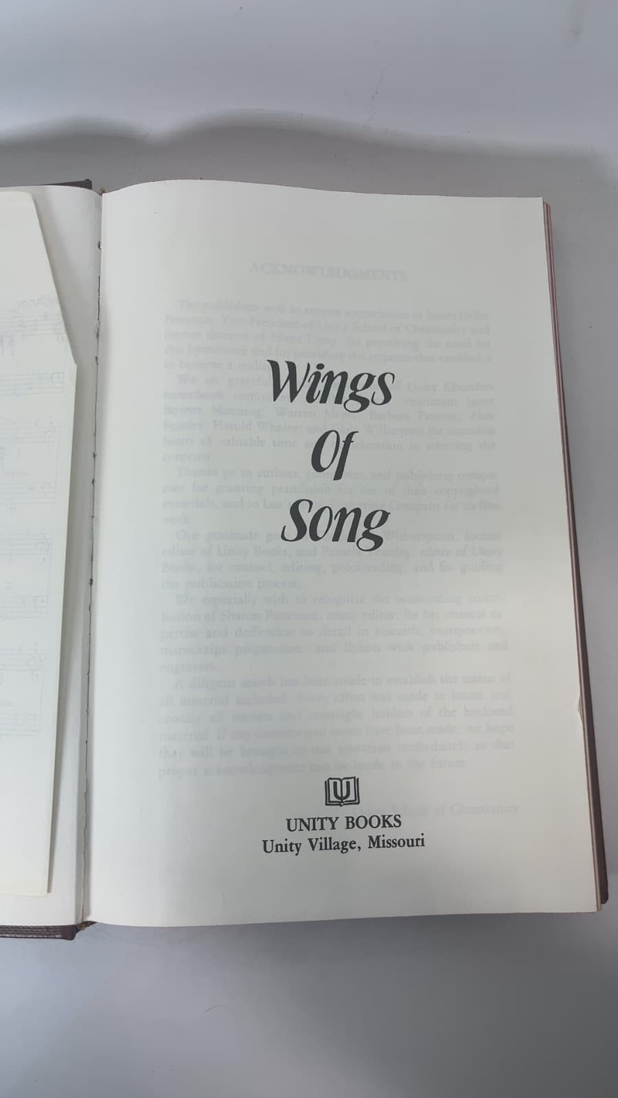 Wings Of Song - title page