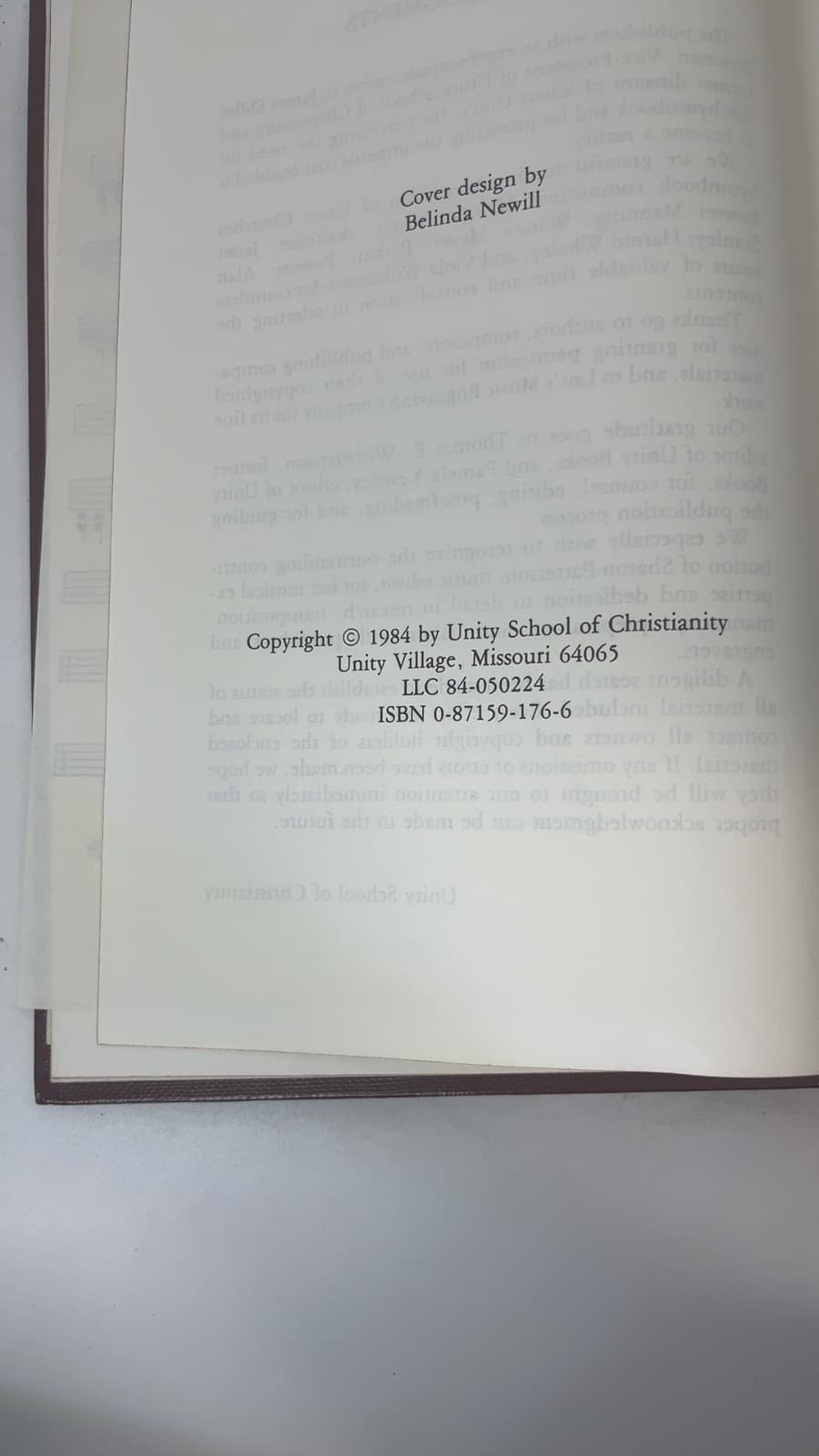 Wings Of Song - copyright page showing 1984 details