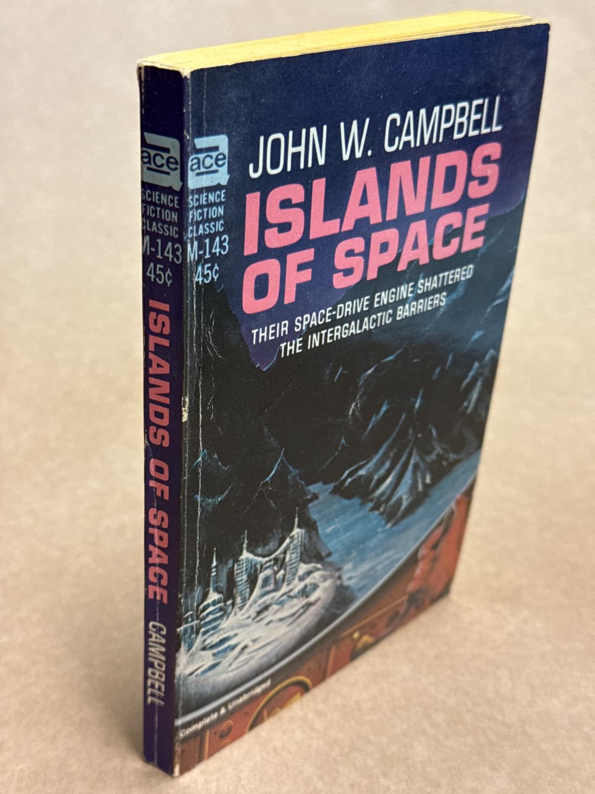 Islands of Space by John W. Campbell - quarter view showing binding condition