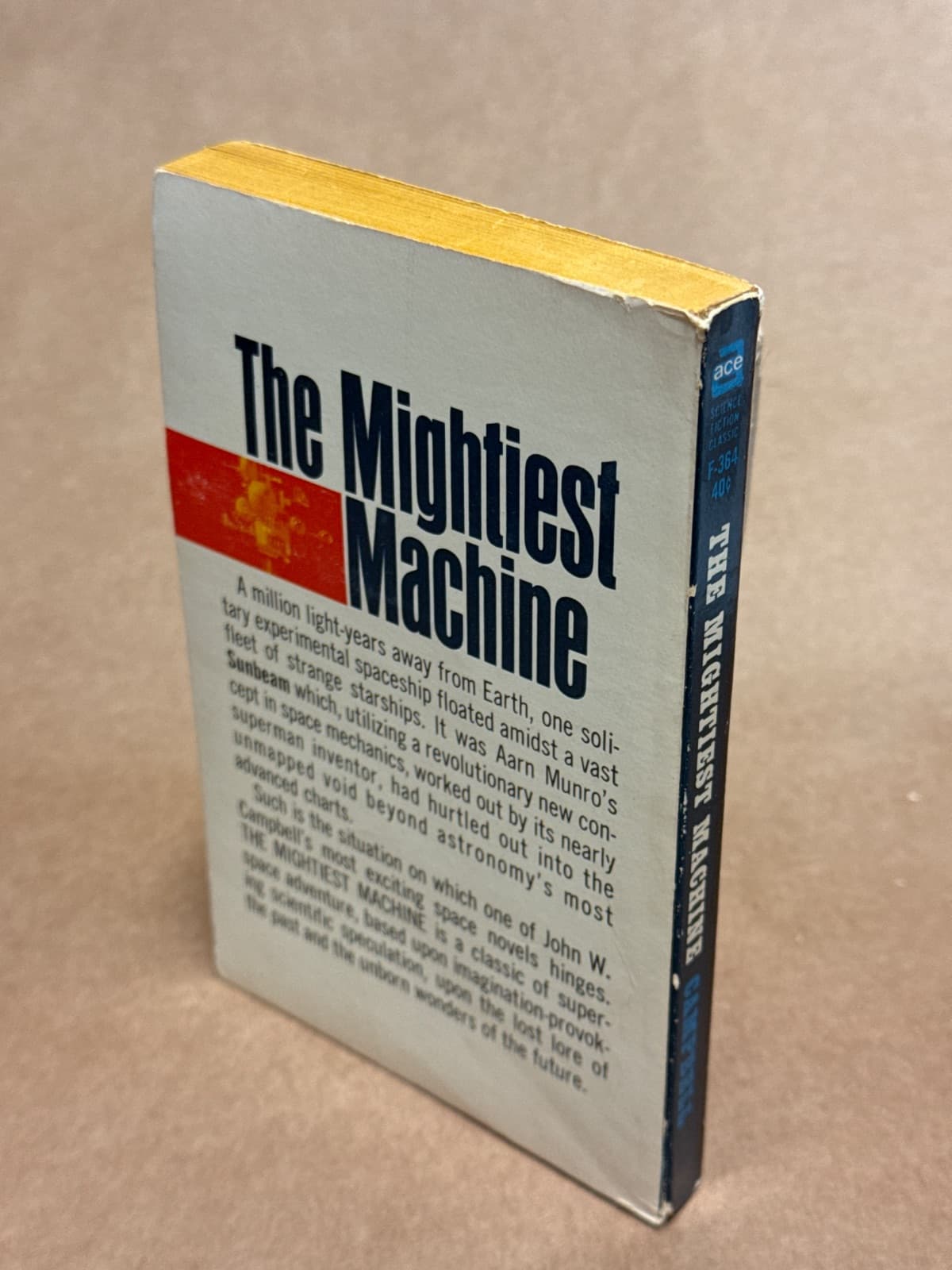 The Mightiest Machine by John W. Campbell - quarter view showing binding condition