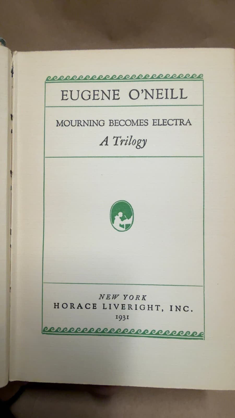 Mourning Becomes Electra: A Trilogy by Eugene O'Neill - title page
