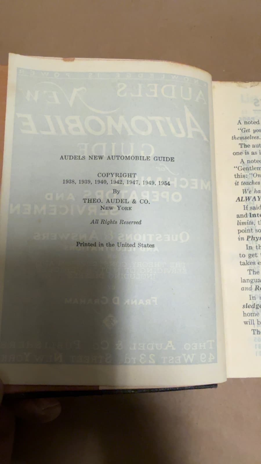 Audels New Automobile Guide by Frank D. Graham - additional view