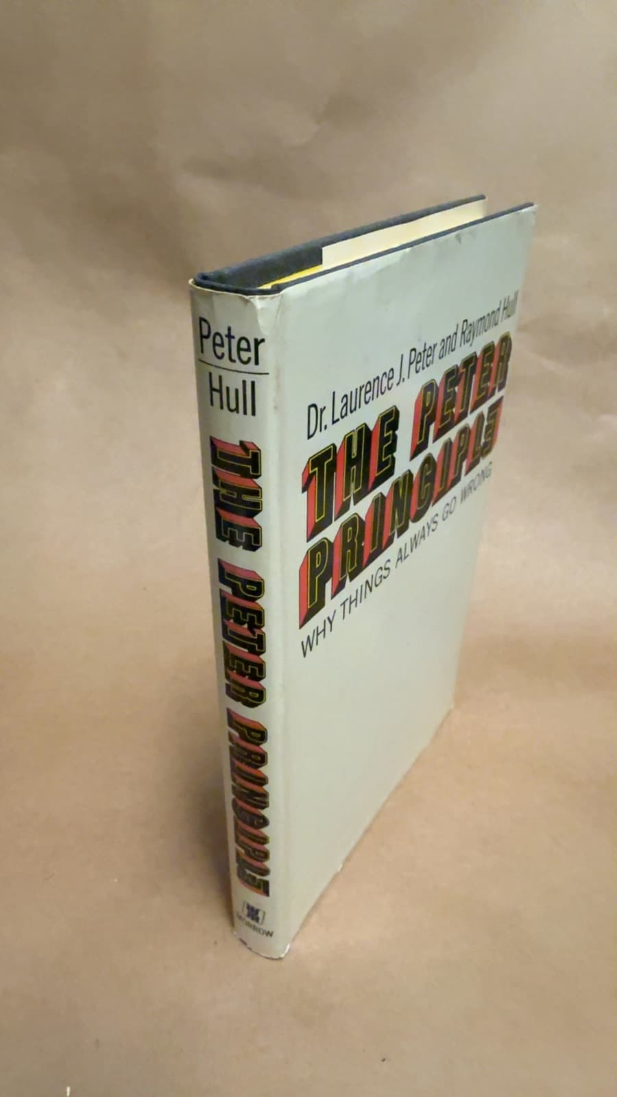 The Peter Principle by Laurence J. Peter and Raymond Hull - quarter view showing binding condition