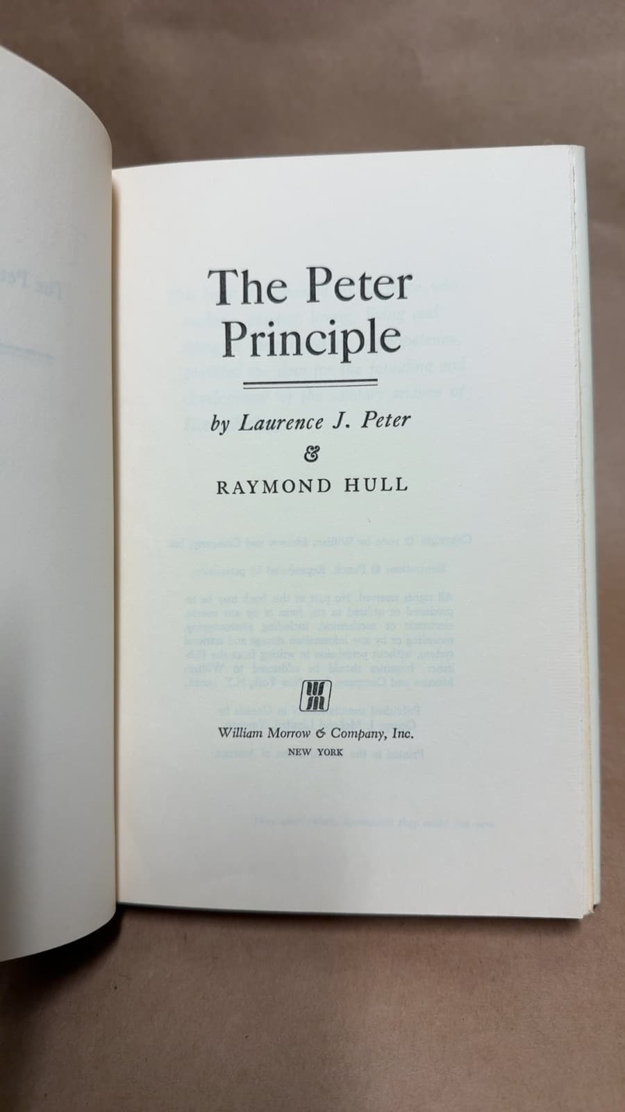 The Peter Principle by Laurence J. Peter and Raymond Hull - title page
