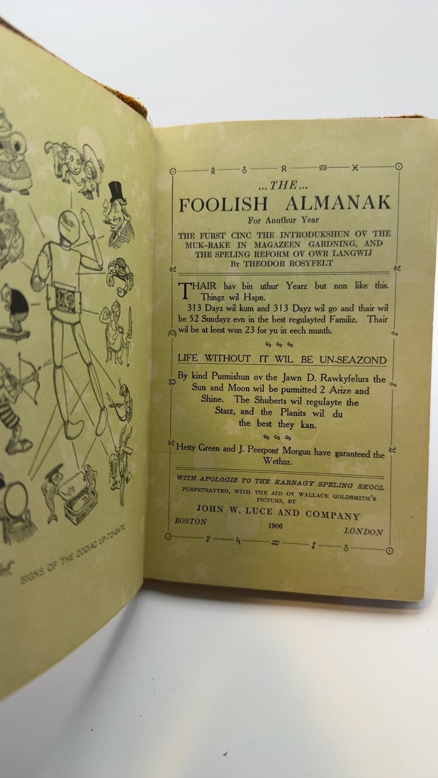 The Foolish Almanac by Theodor Rosyfelt - title page