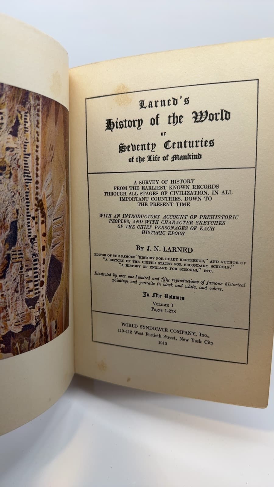 Larned's History of the World or Seventy Centuries of the Life of Mankind by J. N. Larned - title page