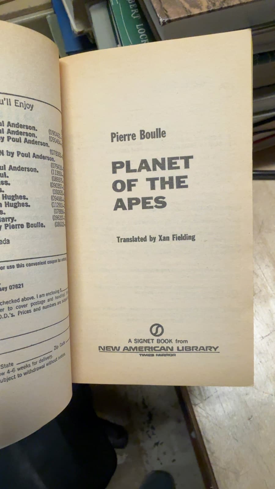 Planet of the Apes by Pierre Boulle - title page