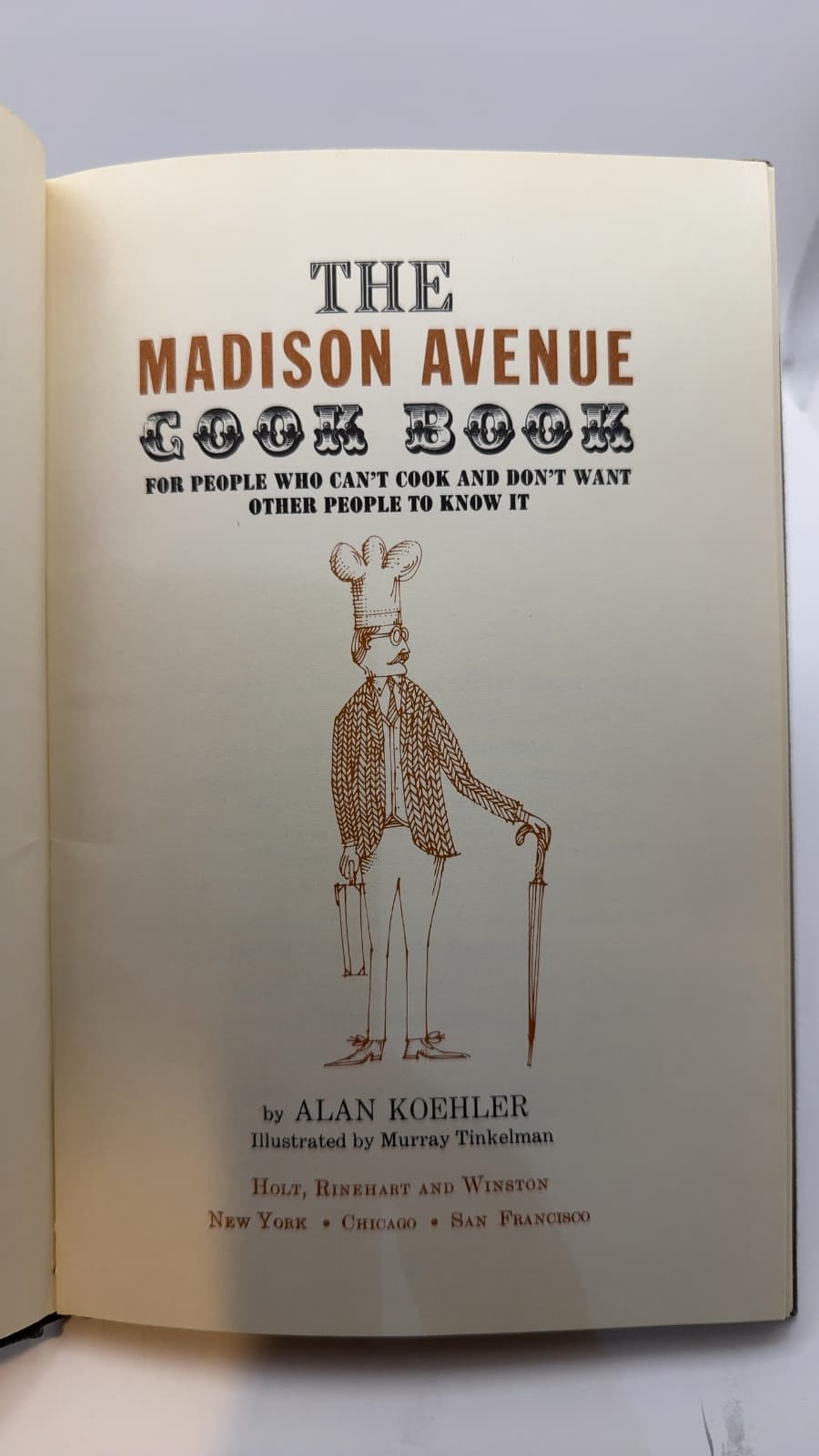 The Madison Avenue Cook Book by Alan Koehler - title page