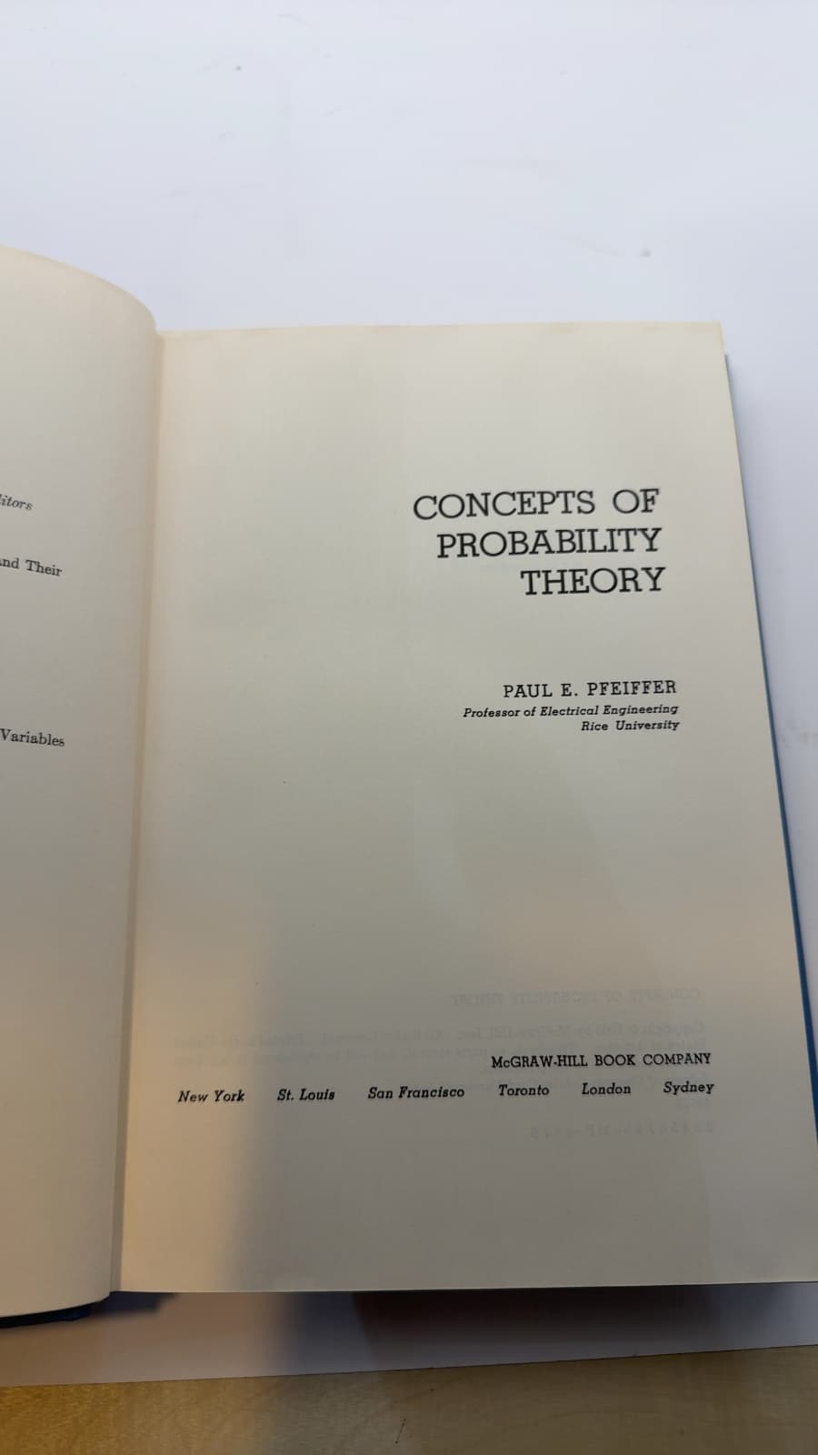 Concepts OF Probability Theory by Paul E. Pfeiffer - title page