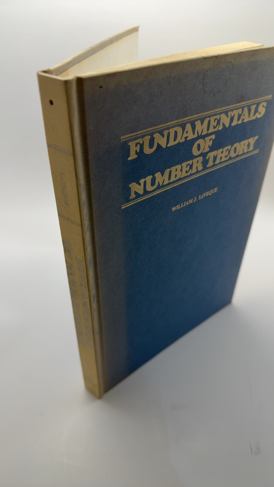 Fundamentals of Number Theory by William J. LeVeque - quarter view showing binding condition
