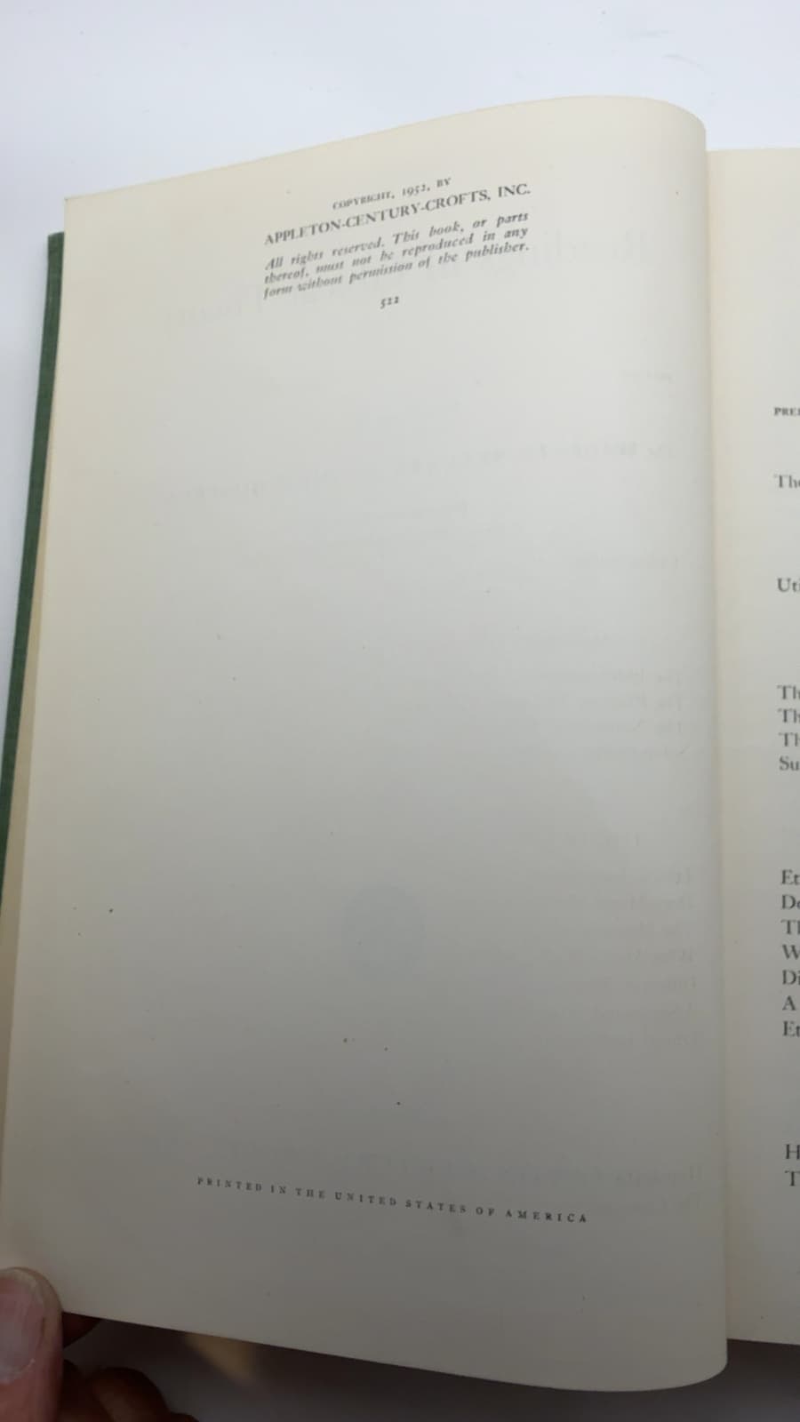 Readings in Ethical Theory by Wilfrid Sellars and John Hospers - copyright page showing 1952 details
