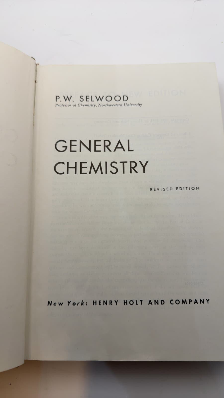 General Chemistry by P. W. Selwood - additional view