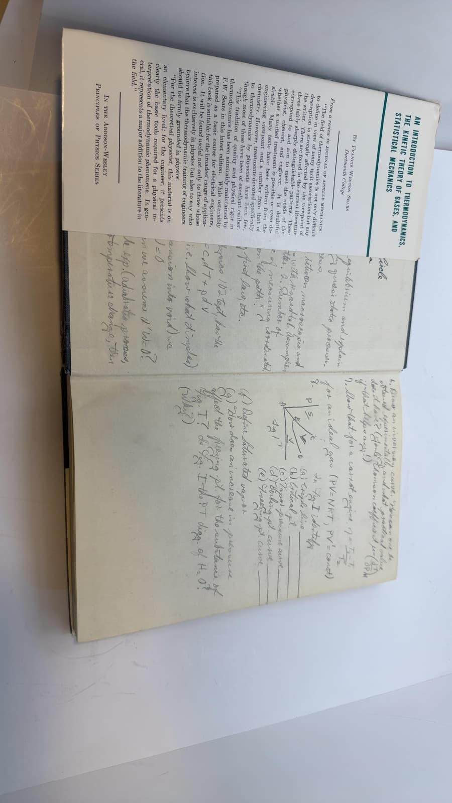 An Introduction to Thermodynamics, The Kinetic Theory of Gases, and Statistical Mechanics by Francis Weston Sears - additional view