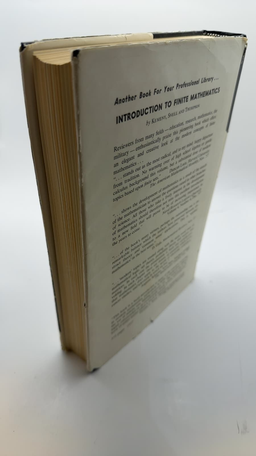 Finite Mathematical Structures by John G. Kemeny, Hazleton Mirkil, J. Laurie Snell, Gerald L. Thompson - additional view