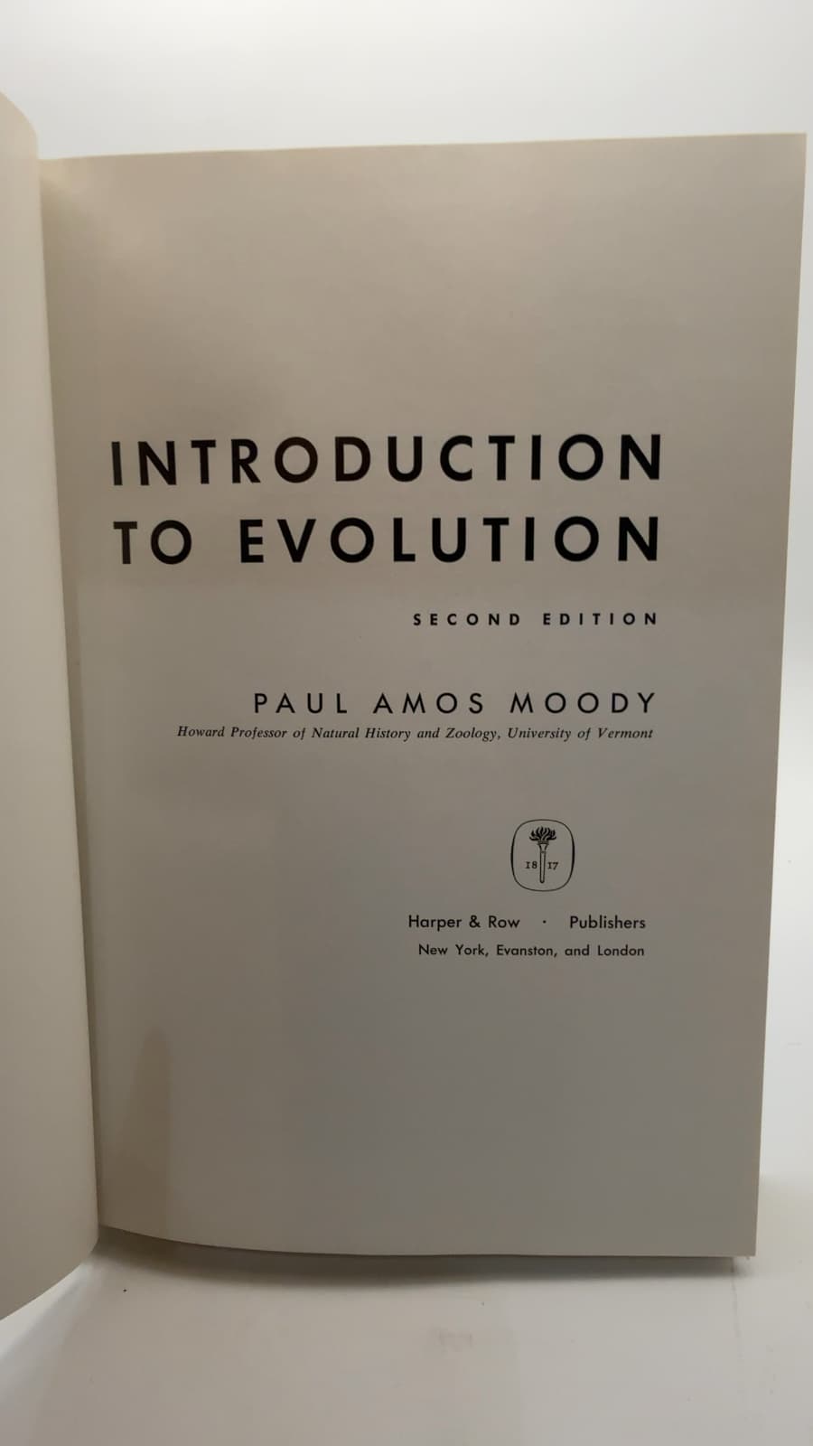 Introduction to Evolution by Paul Amos Moody - title page