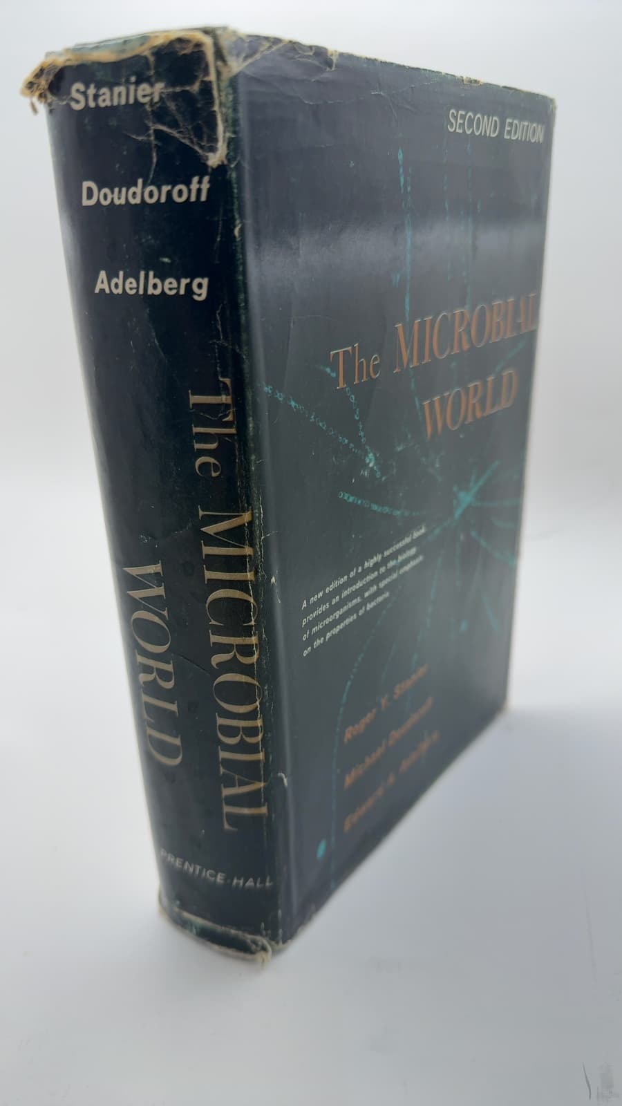 The Microbial World by Roger Y. Stanier, Michael Doudoroff, Edward A. Adelberg - quarter view showing binding condition