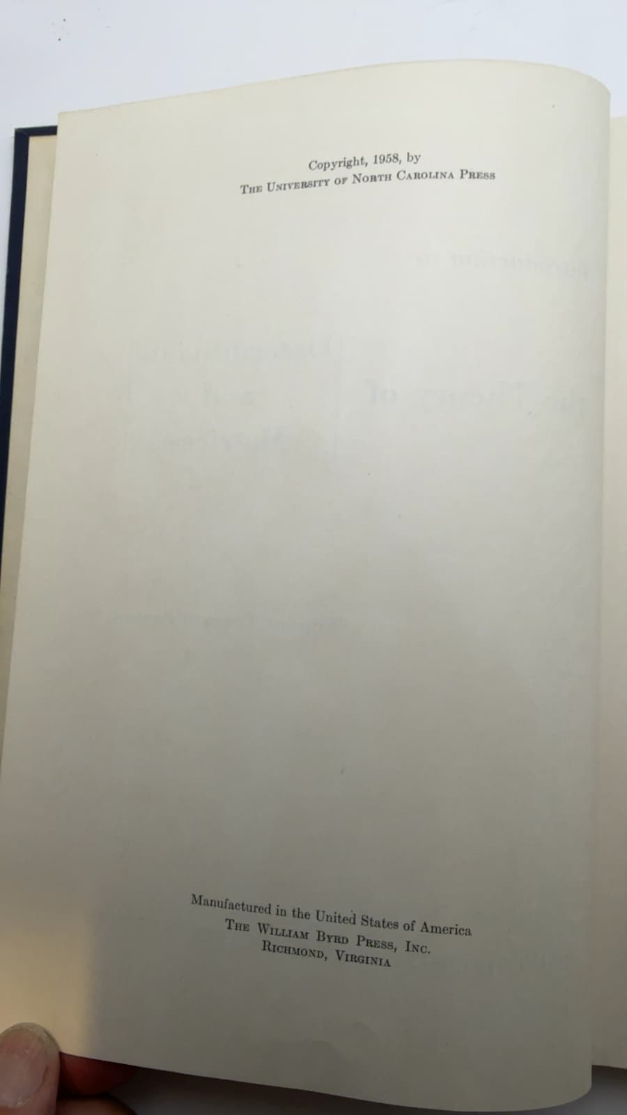 Introduction to the Theory of Determinants and Matrices by Edward Tankard Browne - copyright page showing 1958 details
