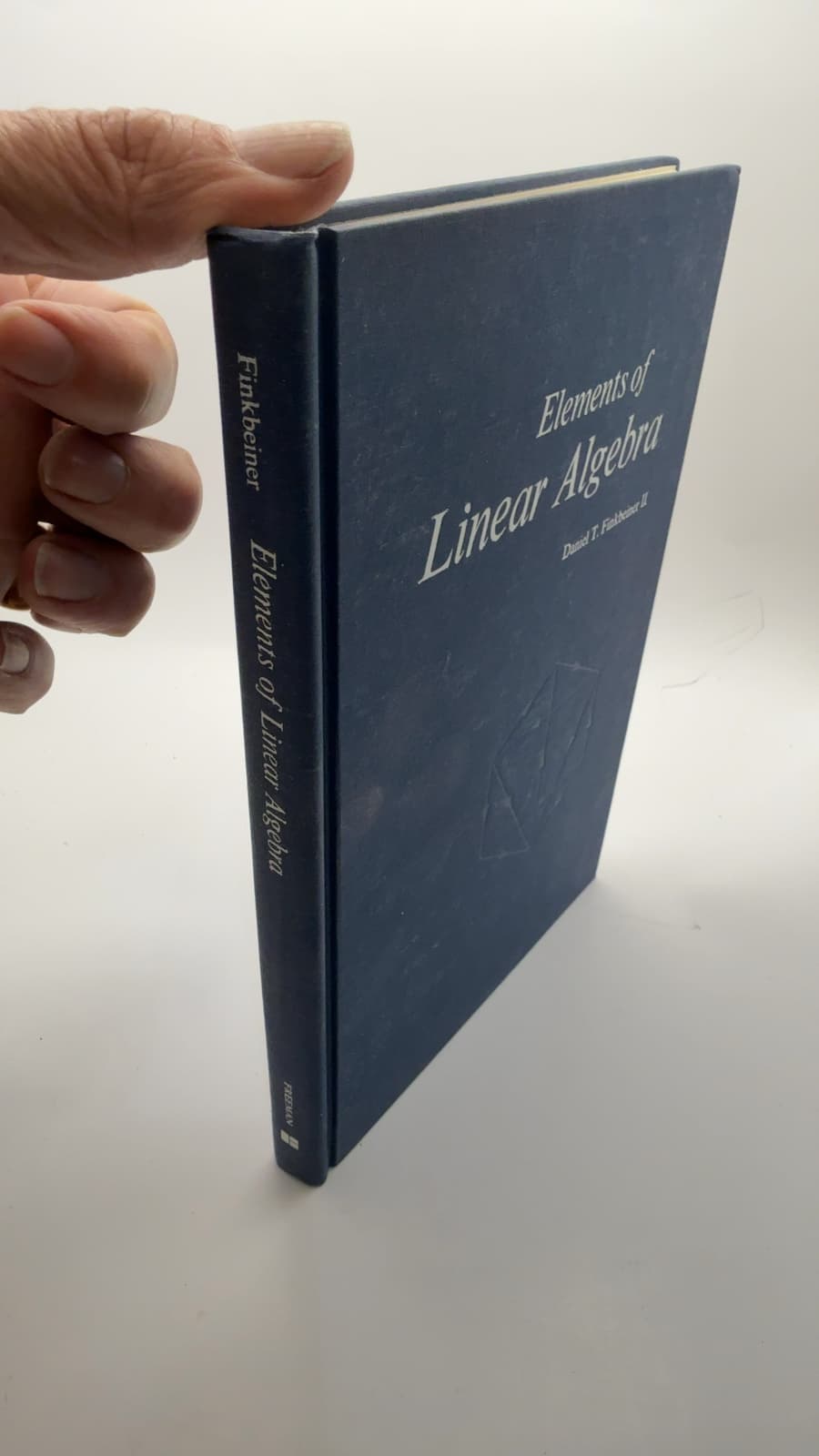 Elements of Linear Algebra by Daniel T. Finkbeiner II - quarter view showing binding condition