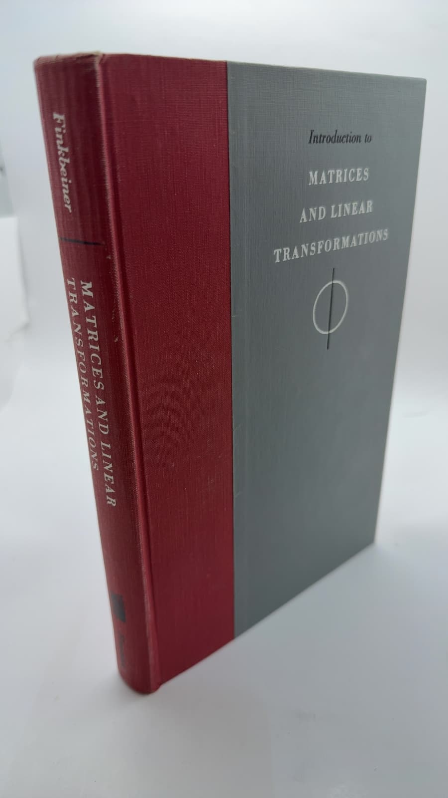 Introduction to Matrices and Linear Transformations by Daniel T. Finkbeiner, II - quarter view showing binding condition